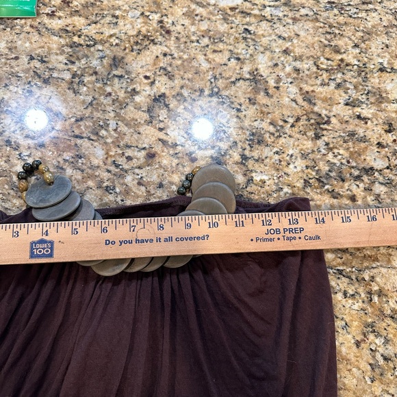 XXI vintage y2k Brown wood beaded neck halter top no size tag see measurements - Picture 6 of 6